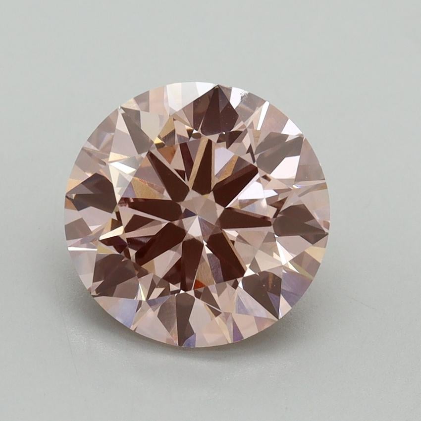 3.11 Ct. Fancy Vivid Pink Round Lab Grown Diamond