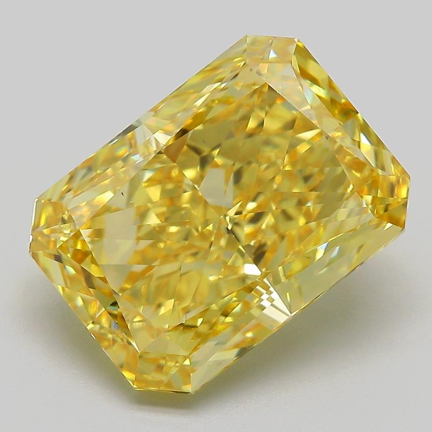 8.06 Ct. Fancy Vivid  Yellow Radiant Lab Grown Diamond