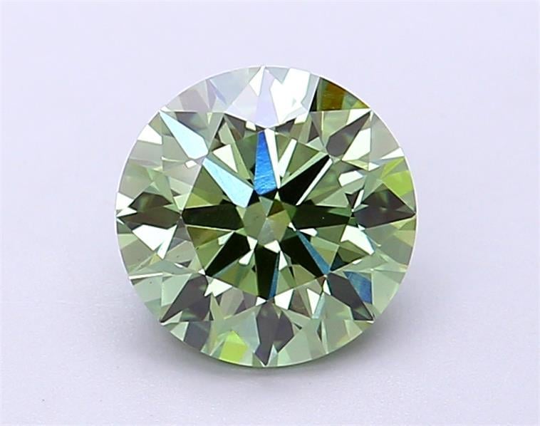 1.69 Ct. Fancy Vivid  Green Round Lab Grown Diamond