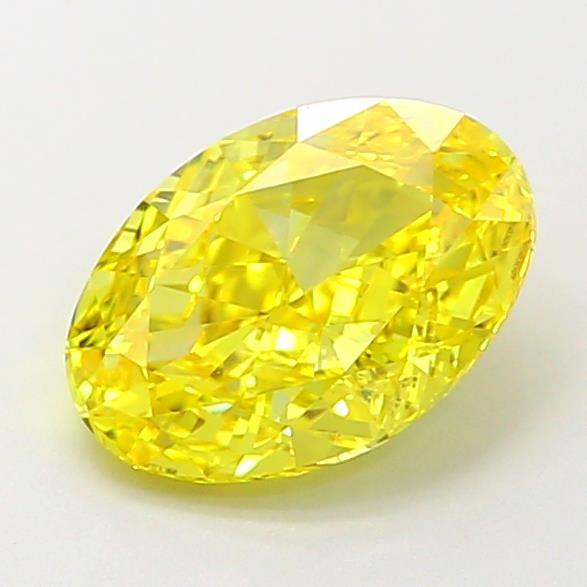 1.02 Ct. Fancy Vivid Yellow Oval Lab Grown Diamond
