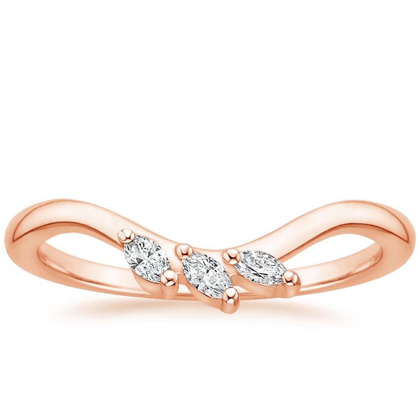 Rose Gold Modern Contour Diamond Ring 
