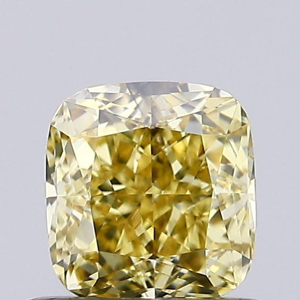 0.70 Ct. Fancy Intense Yellow Cushion Lab Grown Diamond