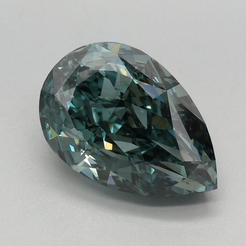 2.68 Ct. Fancy Vivid Green Pear Lab Grown Diamond