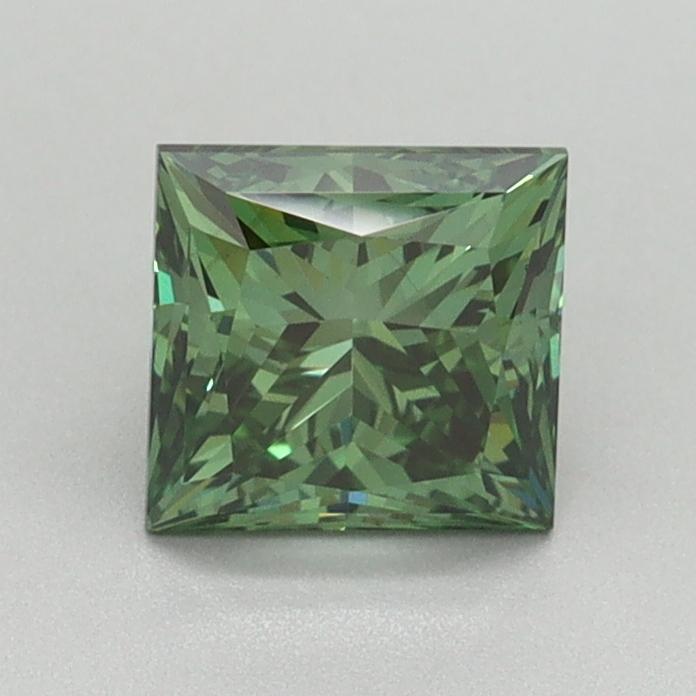 1.11 Ct. Fancy Vivid Green Princess Lab Grown Diamond