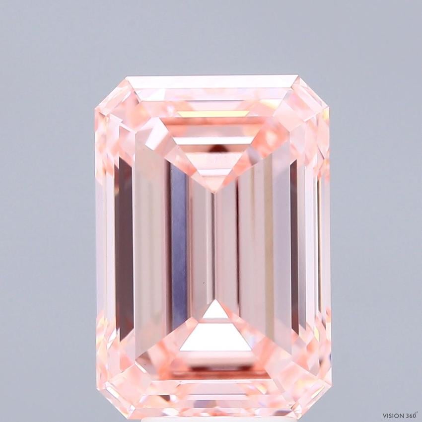 7.16 Ct. Fancy Intense Pink Emerald Lab Grown Diamond