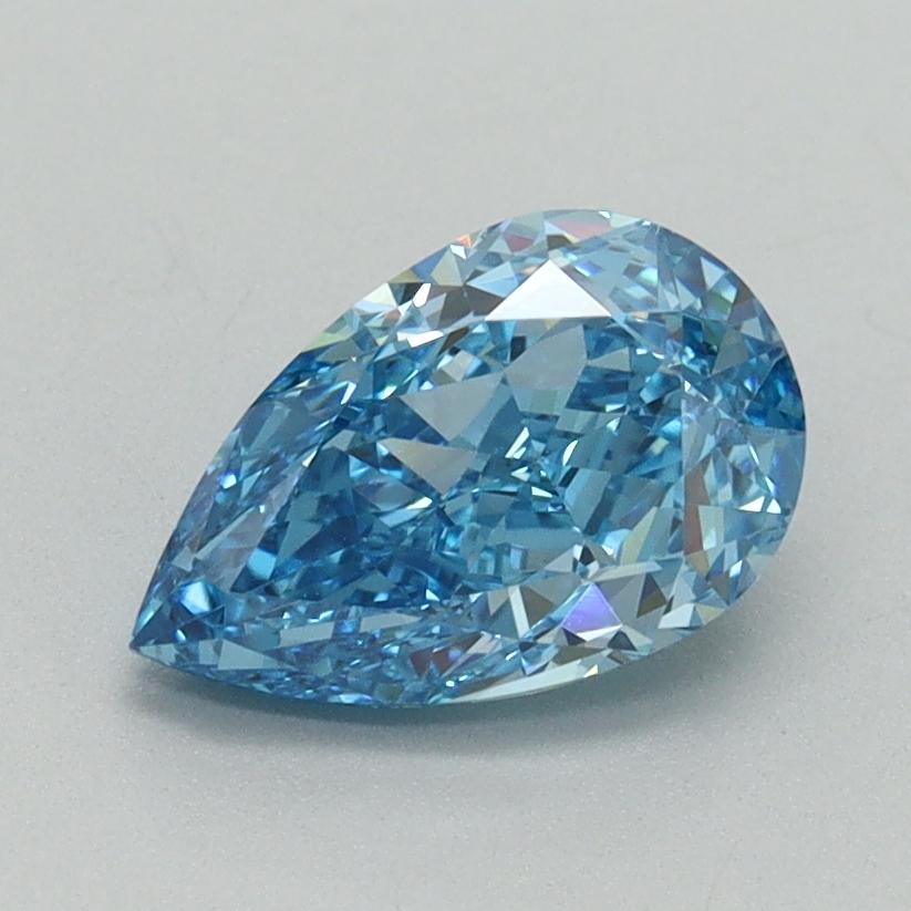 1.22 Ct. Fancy Vivid Blue Pear Lab Grown Diamond