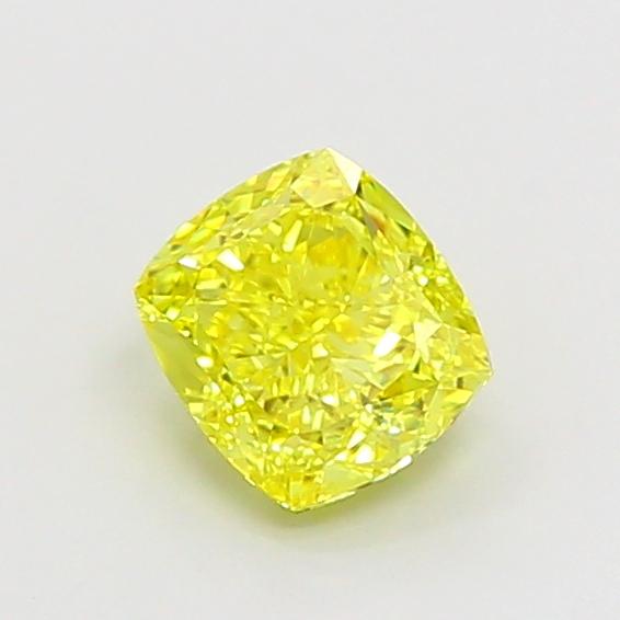 1.31 Ct. Fancy Vivid Yellow Cushion Lab Grown Diamond