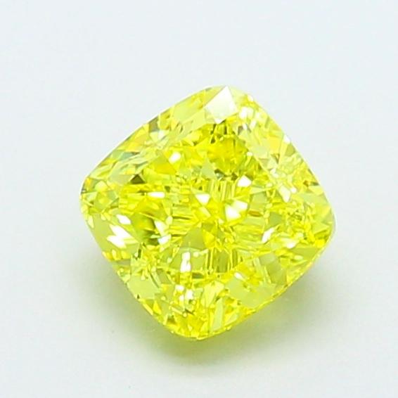1.47 Ct. Fancy Vivid Yellow Cushion Lab Grown Diamond
