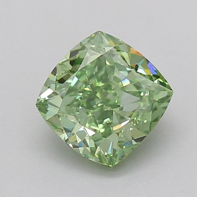 1.05 Ct. Fancy Vivid  Green Cushion Lab Grown Diamond
