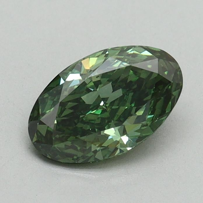 0.75 Ct. Fancy Vivid Green Oval Lab Grown Diamond