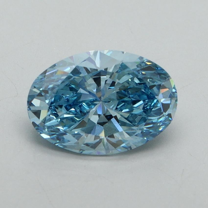 2.02 Ct. Fancy Vivid Blue Oval Lab Grown Diamond