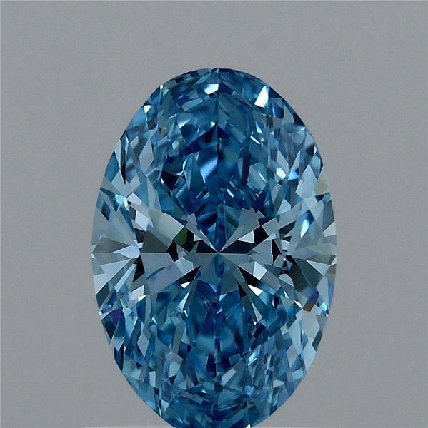 0.93 Ct. Fancy Vivid  Blue Oval Lab Grown Diamond