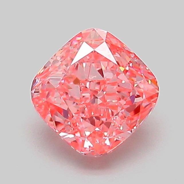 1.01 Ct. Fancy Vivid Pink Cushion Lab Grown Diamond