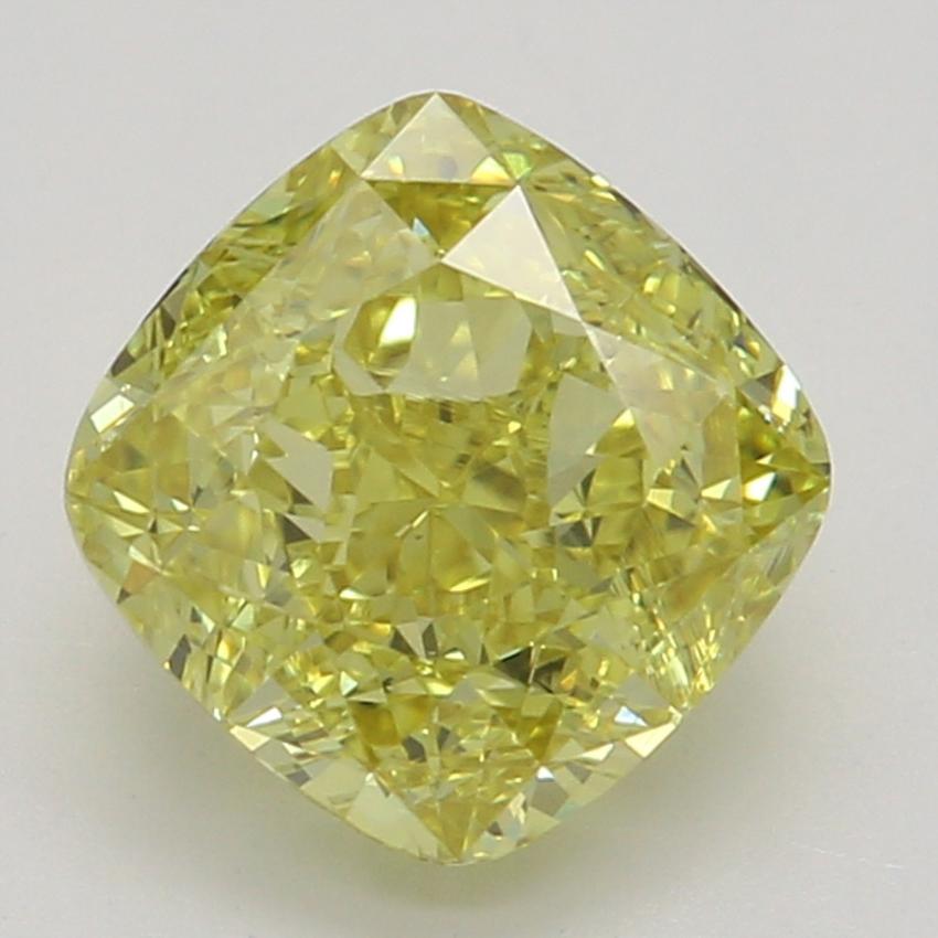 1.08 Ct. Fancy Intense Yellow Cushion Diamond