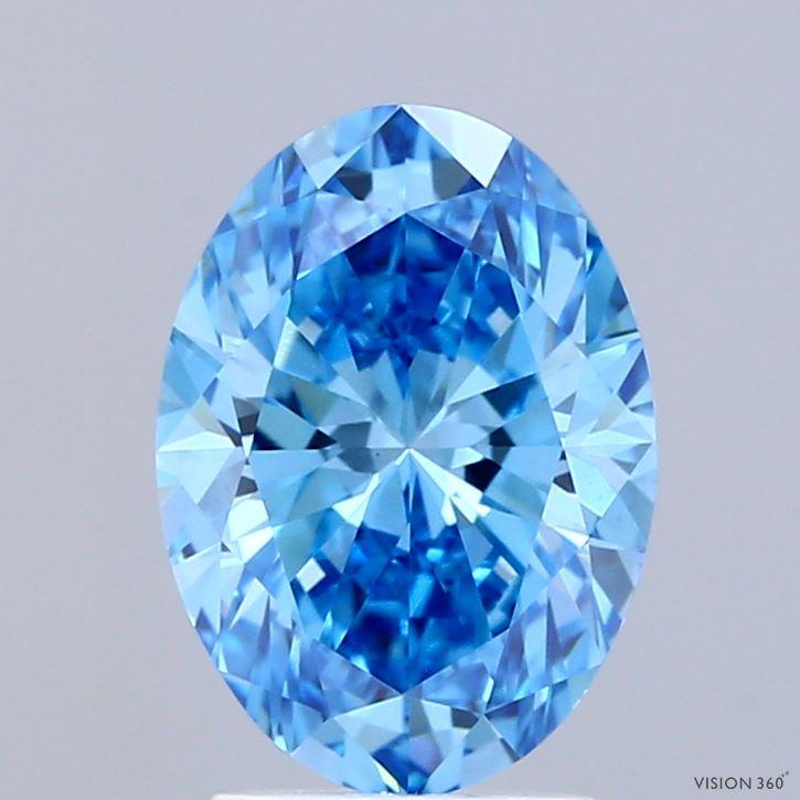 2.00 Ct. Fancy Vivid Blue Oval Lab Grown Diamond