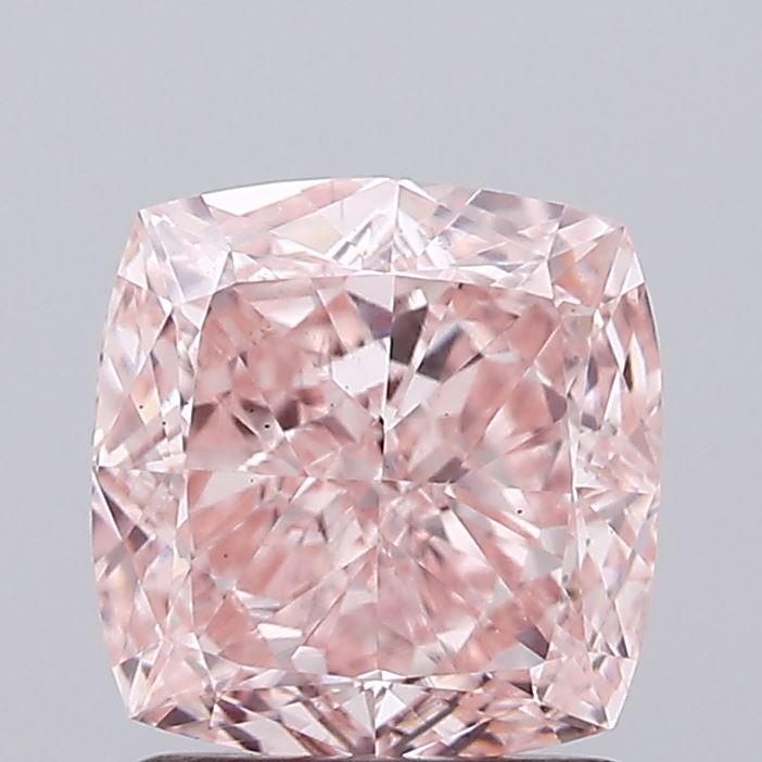1.52 Ct. Fancy Vivid Pink Cushion Lab Grown Diamond