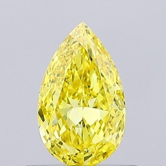 0.52 Ct. Fancy Vivid Yellow Pear Lab Grown Diamond