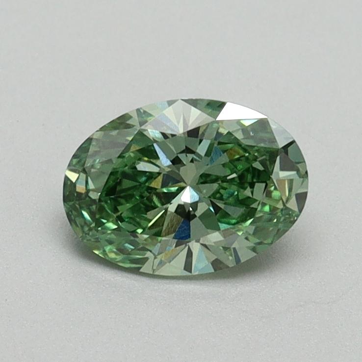 0.60 Ct. Fancy Vivid Green Oval Lab Grown Diamond