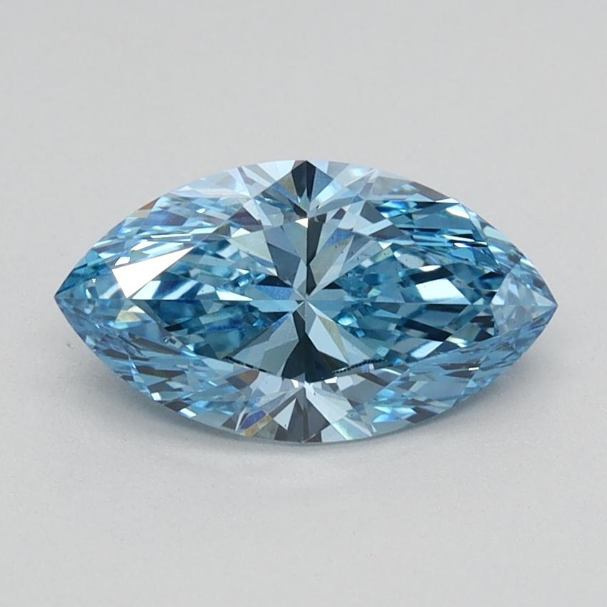0.87 Ct. Fancy Vivid Blue Marquise Lab Grown Diamond