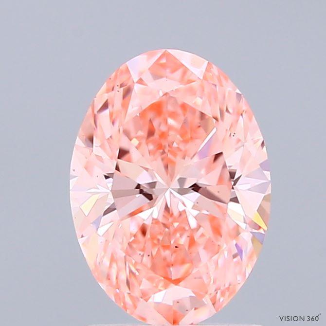 1.54 Ct. Fancy Vivid Pink Oval Lab Grown Diamond