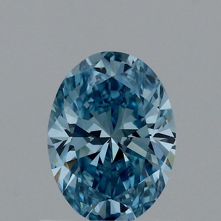 0.76 Ct. Fancy Vivid Blue Oval Lab Grown Diamond