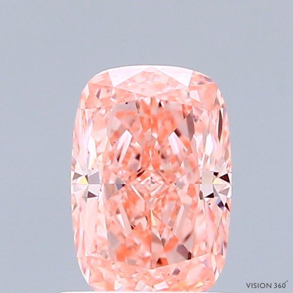1.03 Ct. Fancy Vivid Pink Cushion Lab Grown Diamond