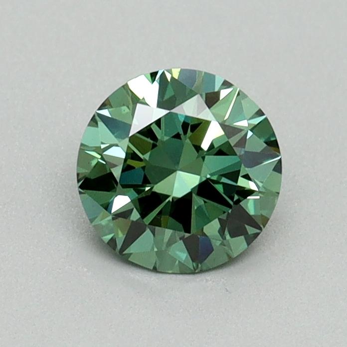 0.59 Ct. Fancy Vivid Green Round Lab Grown Diamond