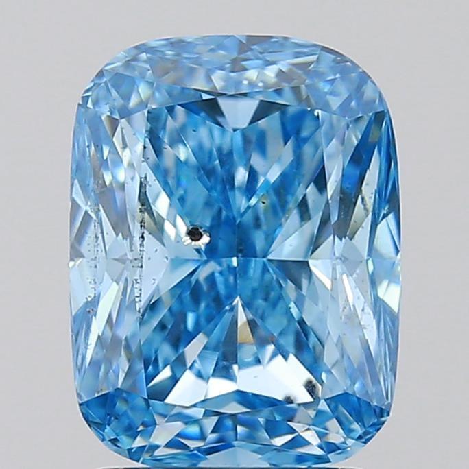 2.00 Ct. Fancy Vivid Blue Cushion Lab Grown Diamond
