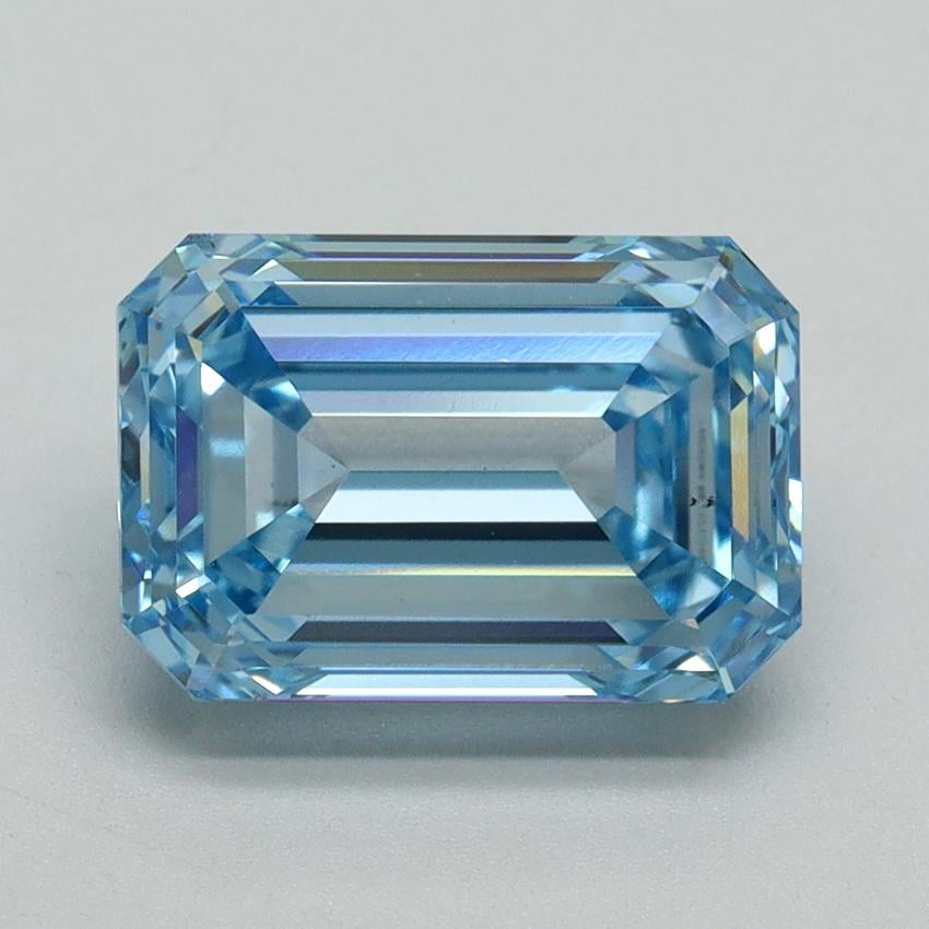 3.54 Ct. Fancy Intense Blue Emerald Lab Grown Diamond