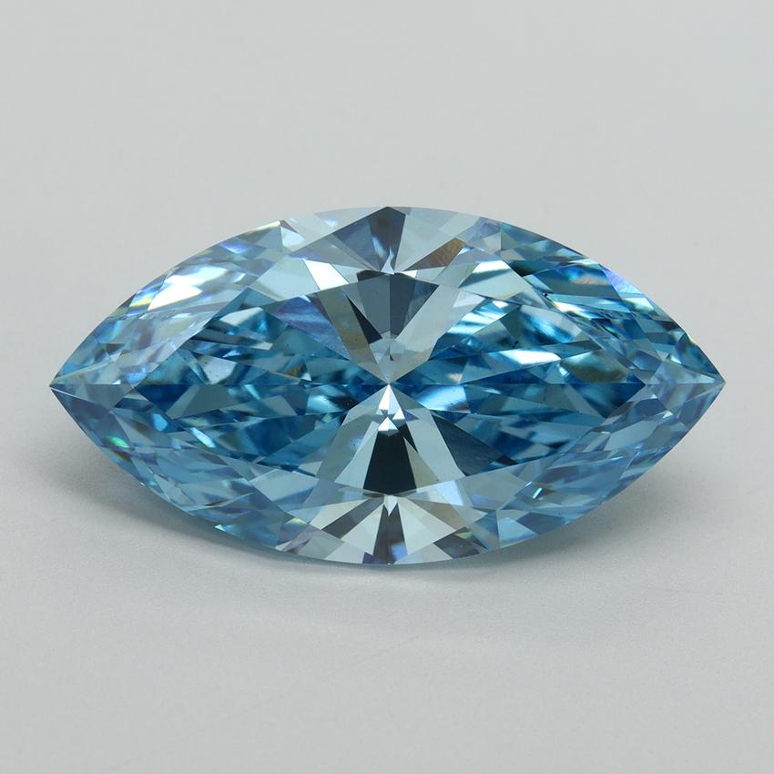 8.10 Ct. Fancy Vivid Blue Marquise Lab Grown Diamond