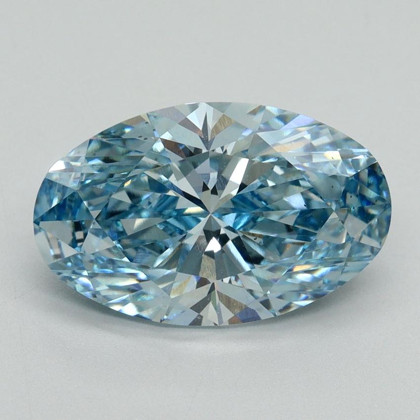 4.01 Ct. Fancy Vivid Blue Oval Lab Grown Diamond