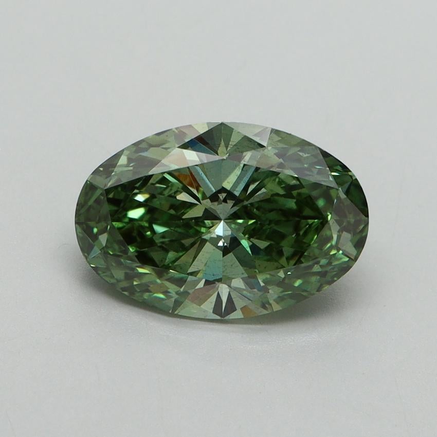 2.18 Ct. Fancy Vivid Pacific Green Oval Lab Grown Diamond
