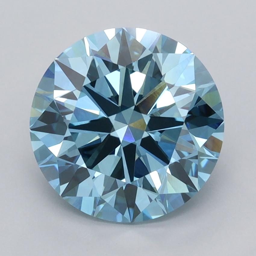 3.00 Ct. Fancy Vivid  Blue Round Lab Grown Diamond