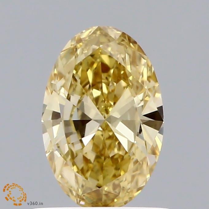 0.60 Ct. Fancy Vivid  Yellow Oval Lab Grown Diamond