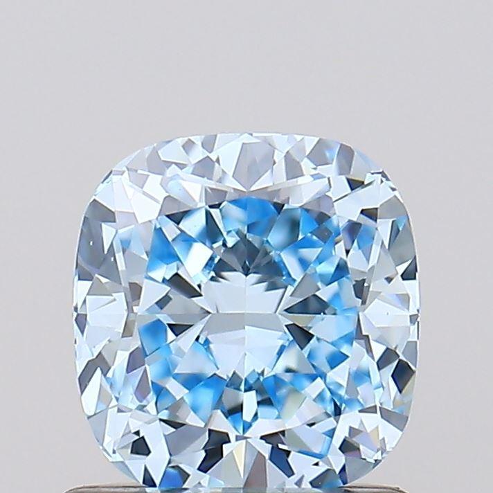 1.04 Ct. Fancy Vivid  Blue Cushion Lab Grown Diamond