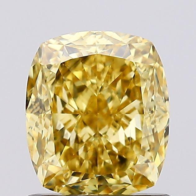 1.16 Ct. Fancy Vivid  Yellow Cushion Lab Grown Diamond