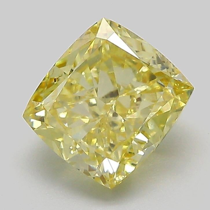 2.07 Ct. Fancy Intense  Yellow Cushion Lab Grown Diamond