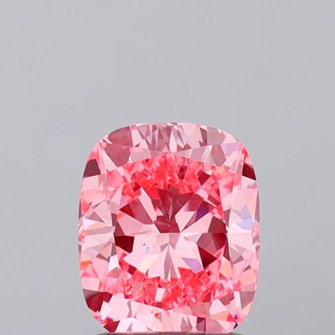 1.38 Ct. Fancy Vivid  Pink Cushion Lab Grown Diamond