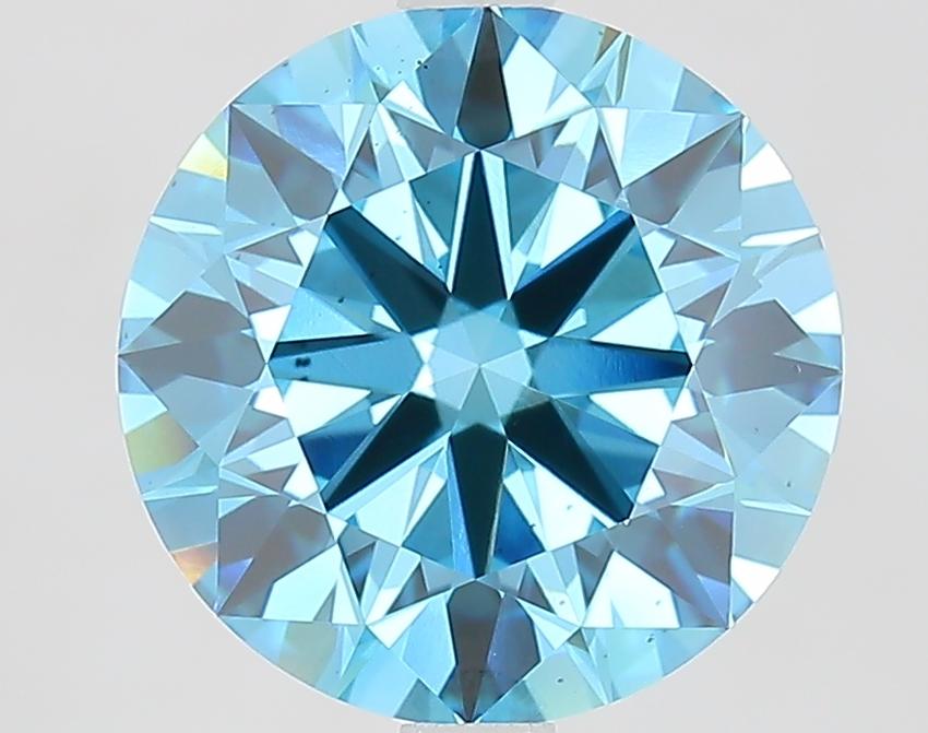 3.74 Ct. Fancy Vivid Blue Round Lab Grown Diamond