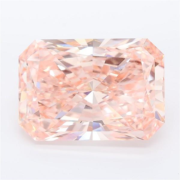 15.09 Ct. Fancy Vivid Pink Radiant Lab Grown Diamond