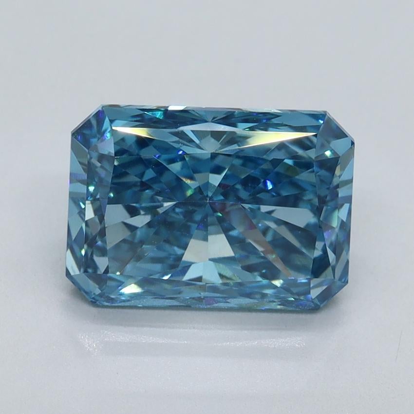 3.17 Ct. Fancy Vivid Malibu Blue Radiant Lab Grown Diamond