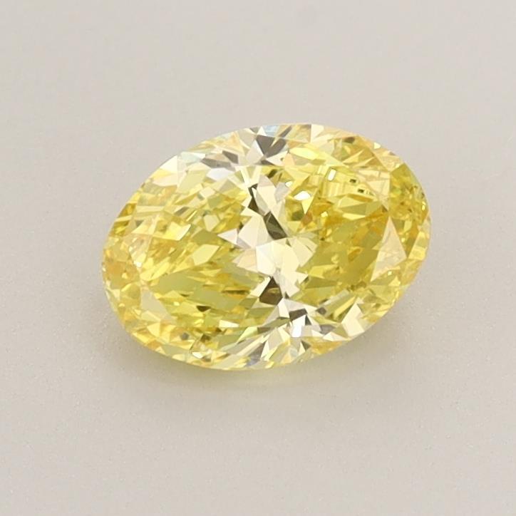 0.76 Ct. Fancy Vivid Yellow Oval Lab Grown Diamond