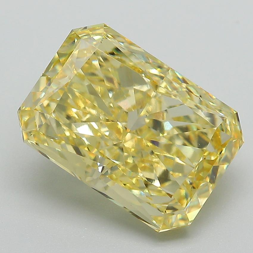 6.77 Ct. Fancy Vivid Yellow Radiant Lab Grown Diamond