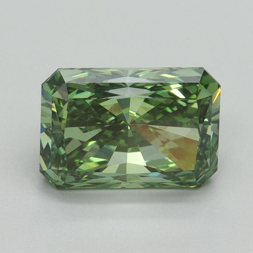 3.07 Ct. Fancy Vivid Green Radiant Lab Grown Diamond