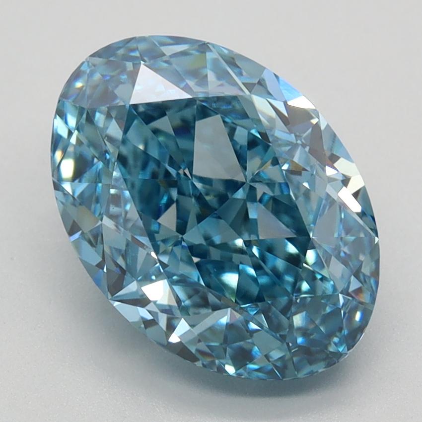 3.12 Ct. Fancy Vivid Blue Oval Lab Grown Diamond