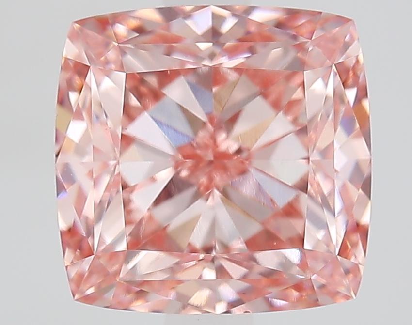 3.41 Ct. Fancy Vivid Pink Cushion Lab Grown Diamond