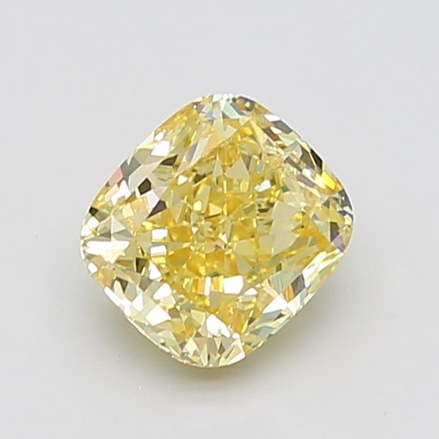 3.01 Ct. Fancy Vivid Yellow Cushion Lab Grown Diamond