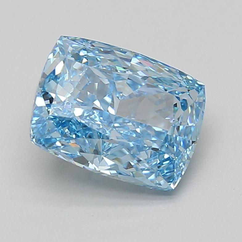 3.08 Ct. Fancy Vivid Blue Cushion Lab Grown Diamond