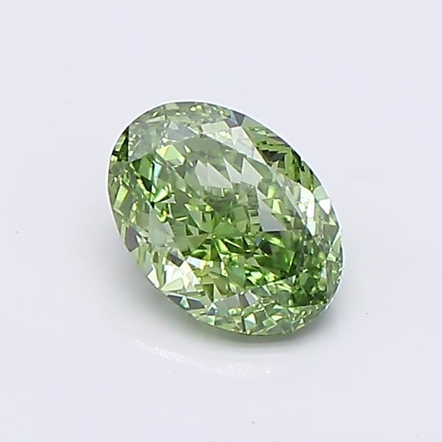 0.77 Ct. Fancy Vivid  Green Oval Lab Grown Diamond