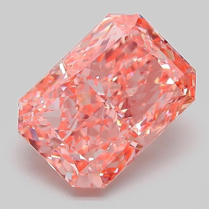 3.08 Ct. Fancy Vivid Pink Radiant Lab Grown Diamond